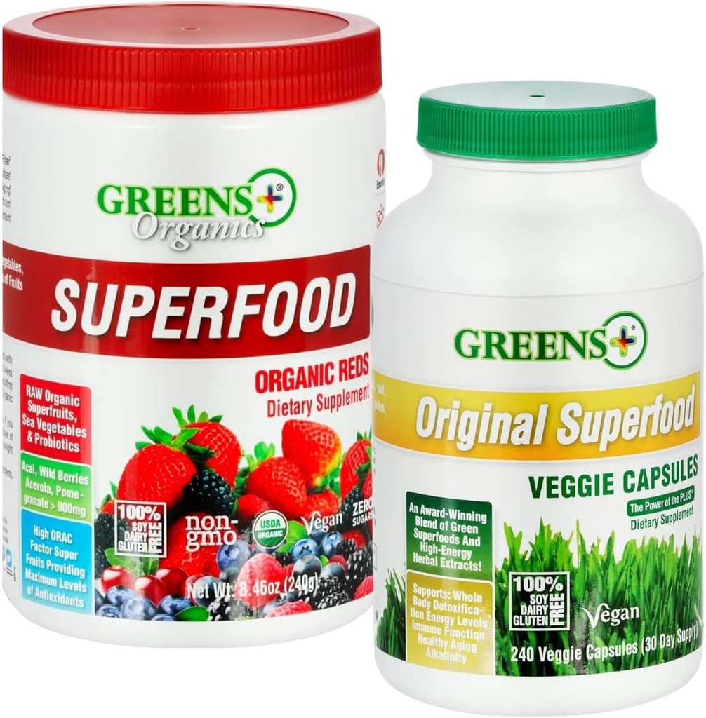 Hijau + Organik Reds Superfood Powder Organik Super Veggie Capsules