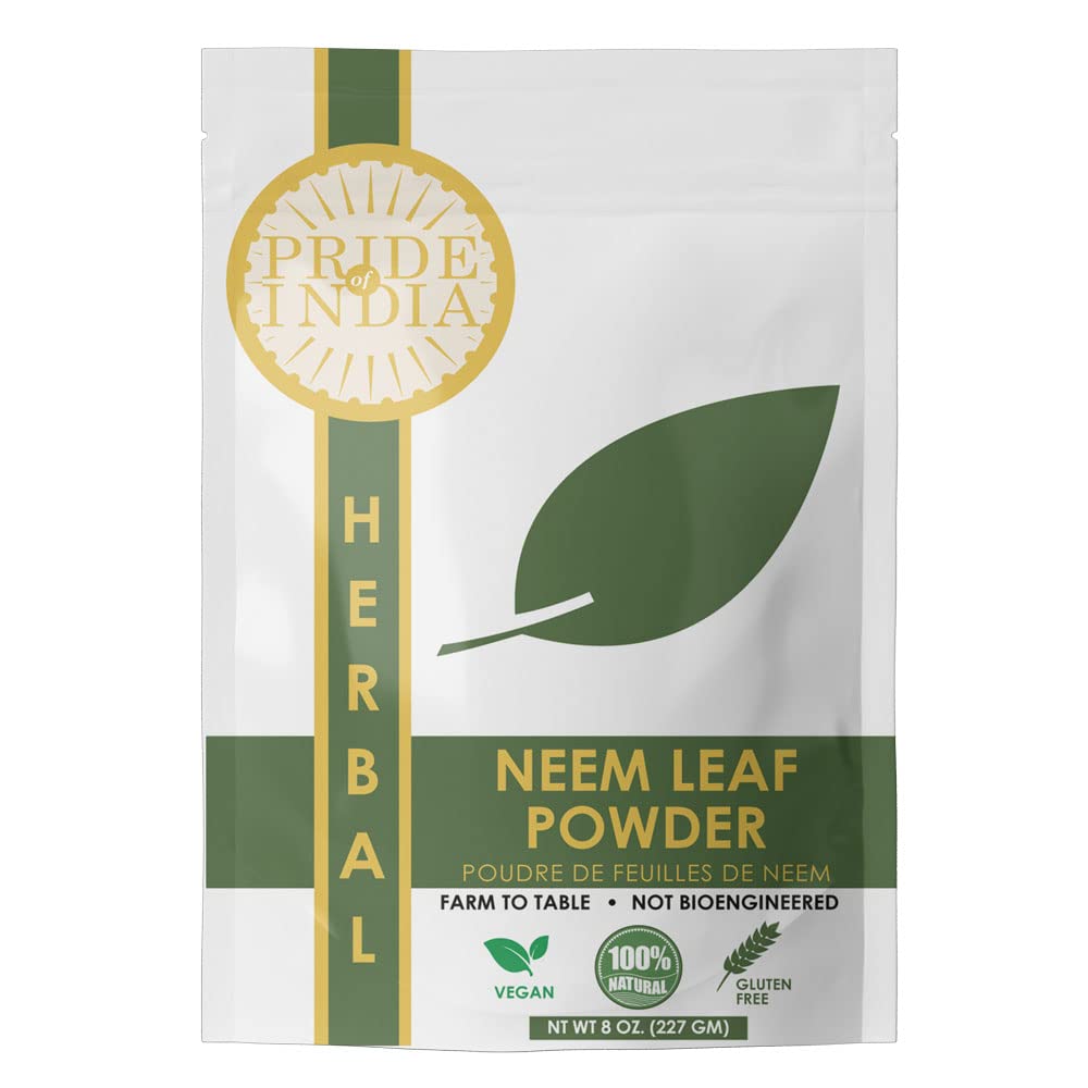 Kebanggaan dari India adalah 124; Natural Neem Herb Powder 8 oz (227 grim)