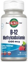 KAL Vitamin B-12 Methylcobalamin Lozenges 10000mcg, Healthy Energy, Metabolisme, Nerve & Red Blood Support, Optimal Berry Flavor, Vegan, Sugar Free, 60 Servings, 60 Lozenges