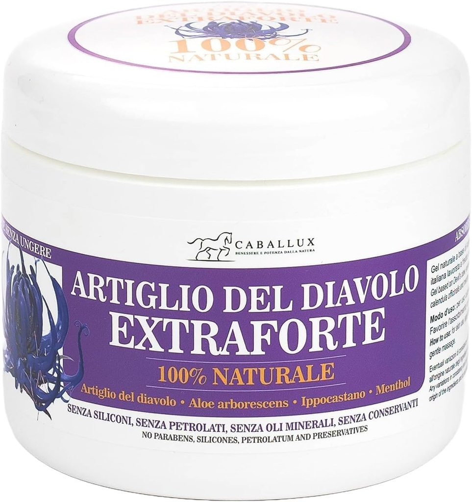 Cakar Iblis Kuat Gel 100% Natural - Dihiasi dengan Arborescens Italia Aloe, Horse Chestnut, Menthol untuk Muscles dan Joints - 17 Oz