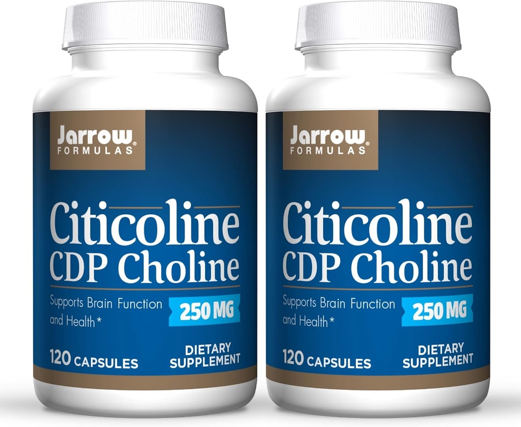 Jarrow Formula CDP Choline 250 mg - 120 Capsules, Paket 2 - Supports Brain Health & Attention Performance - hingga 240 Total Services