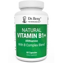 Dr. Berg Natural Vitamin B1 B6 B12 Kompleks - Allithiamine Vitamin B1 B1 Tambahan dengan 8 Estivenamin B Kompleks untuk Pria & Women Termasuk Thiamin, Niasin, Foxin, Magnesium & More - 60 Capsules