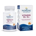 Nordic Vitamin D3 + K2, Orange Taste - 60 Soft Gels - Dukungan Synergistic untuk Bones, Immune Fungsi & Kalsium Keseimbangan - Non-GMO - 60 Hamba