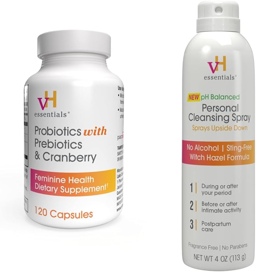 VH Esensial Progories dengan Pregren dan Cranberry Feminine Suplement Kesehatan - 120 Capsules dan Personal Cleansing Semple Bundle