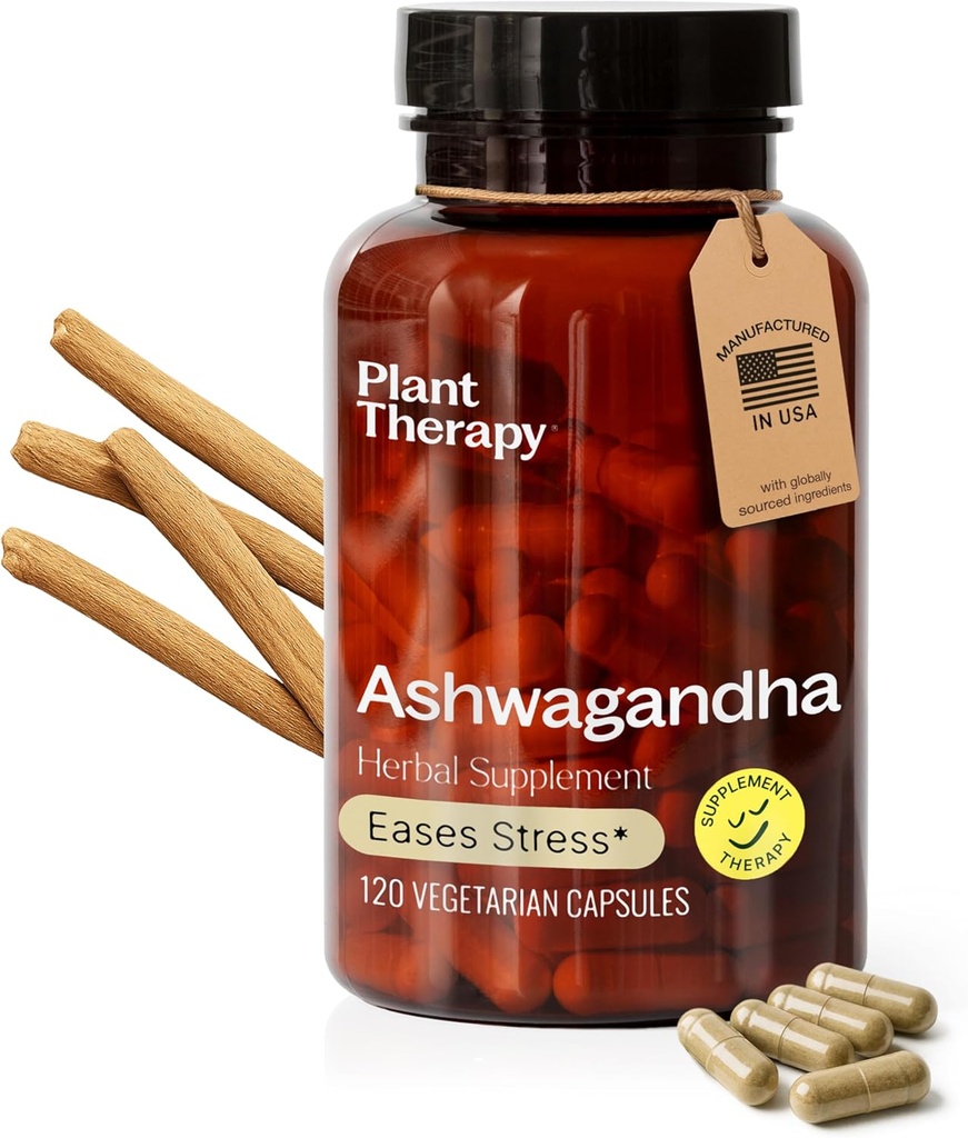 Terapi Tanaman Ashwagandha Capsules Diproduksi di Amerika Serikat 4 Bulan Pasokan Promosi Relaksasi dan Keseimbangan Emosional Untuk Perempuan & Pria 120 Vegetarian Capsule