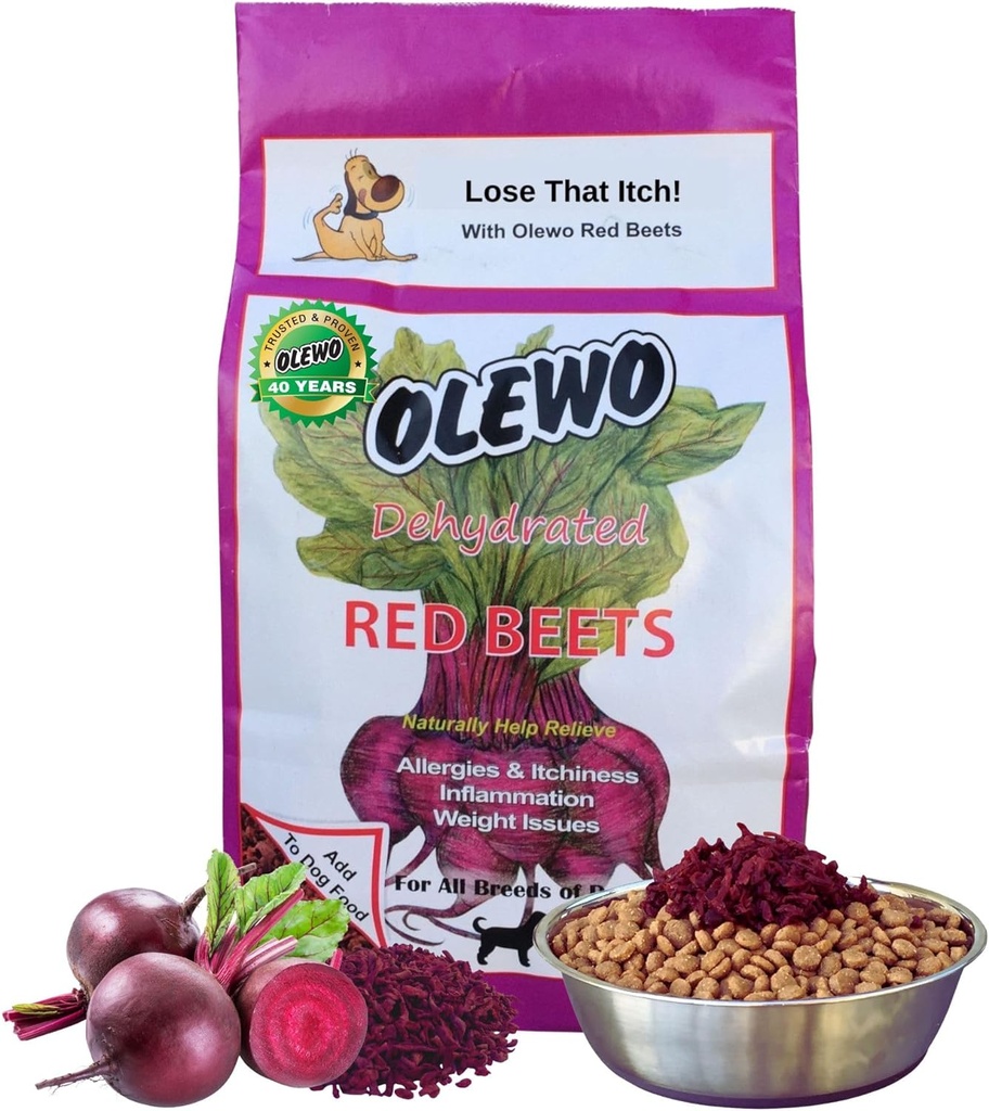 Olecio Daging Merah untuk Anjing - Natural Dog Anti Itch, Dog Food Topper, Skin & Coat Dukungan - Vegetable Dedrated untuk Anjing, Suplemen Anjing & Vitamin, Toppers untuk Anjing, Fiber for Dogs, 5.5 pon
