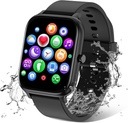 Smart Watch for Men Women Compatible with iPhone Samsung Android Phone 1.83 inch Full Touch Screen IP68 Waterproof Bluetooh Fitness Tracker Heart Rate / Sleep Monitor, Black