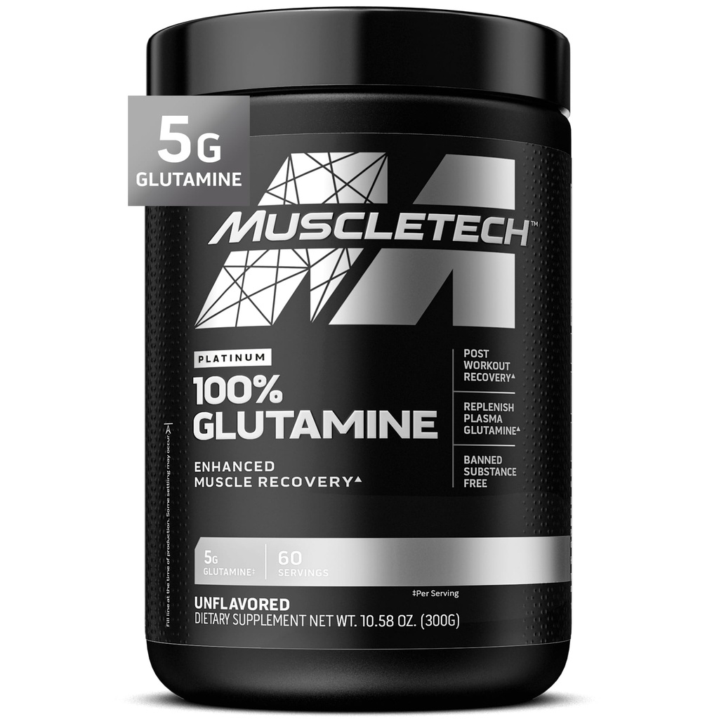 Muscletech 100% Powder Glutamine untuk Pemulihan Otot Diaktifkan.