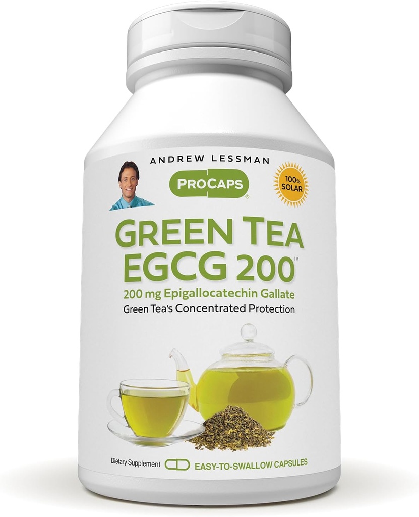 ANDREW LESSMAN Green Tea EGG 200mg - 360 Capsules - 200 mg EGG, powerful Antiokdant Dukungan untuk Fungsi Hati Sehat, Imune, Otak, Hati dan Sistem peredaran. Tidak Ada Alamat