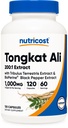 Nutricost Tongkat Ali 1.000mg 120 Kapsul - dengan Tribulus Terrestris dan BioPerine, Vegetarian Caps, Non-GMO, Gluten Free, Extract