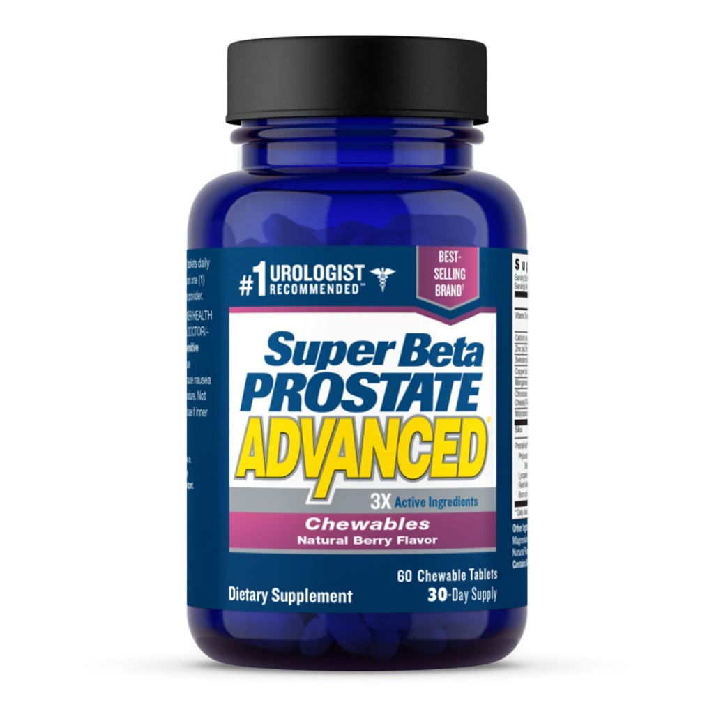 SUPER BETA PROSTATE Lanjutan Chewables - Prostate Support Suplemen Kesehatan Pria (60 Chews, 1-Bottle)