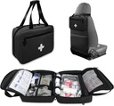 Aid Bag Kosong, Compact and Portable Medical Supplies Organizer dengan Multiple Comments, Trauma Bag for Travel, Camping, Hiking, Car, Travel and Home Use, Black (Bag Only)