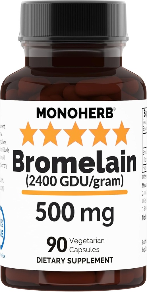 MONOHERB Bromelain 500 mg per Capsule - 90 Veg Capsules - 90 Pelayan