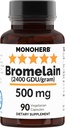 MONOHERB Bromelain 500 mg per Capsule - 90 Veg Capsules - 90 Pelayan