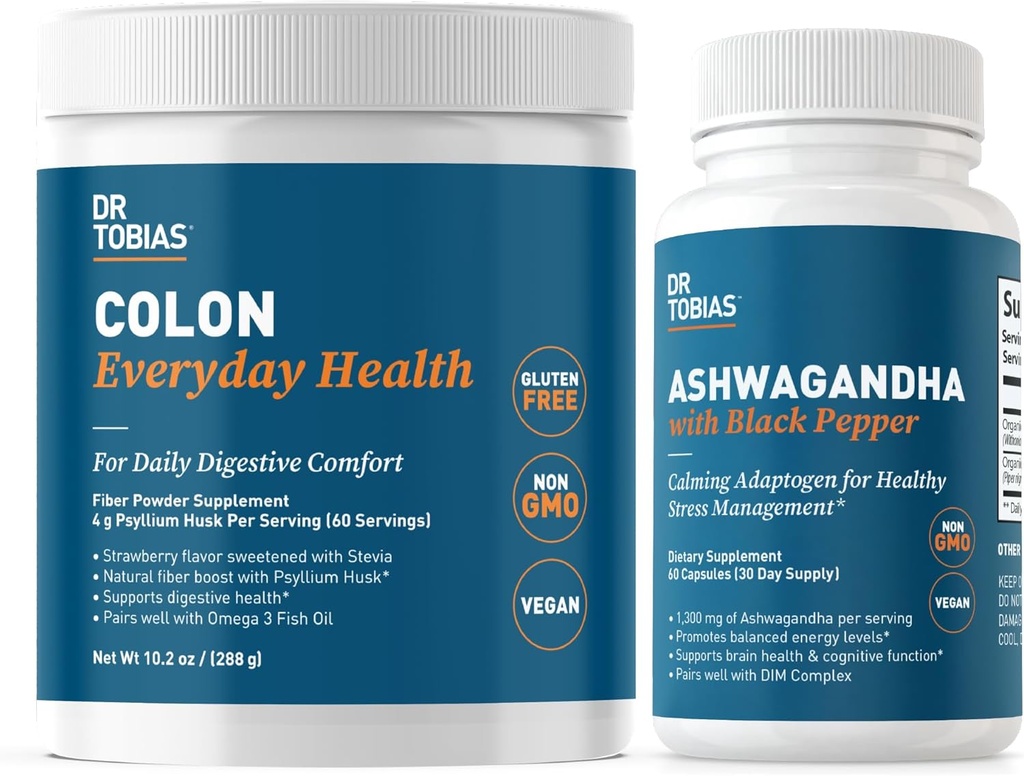 Dr. Tobias Colon Everyday Health and Ashwagandha Capsules, Digetical Wellness & Resilience Bundle, Supports Balanced Energy & Gut Health, Vegan, Non-GMO