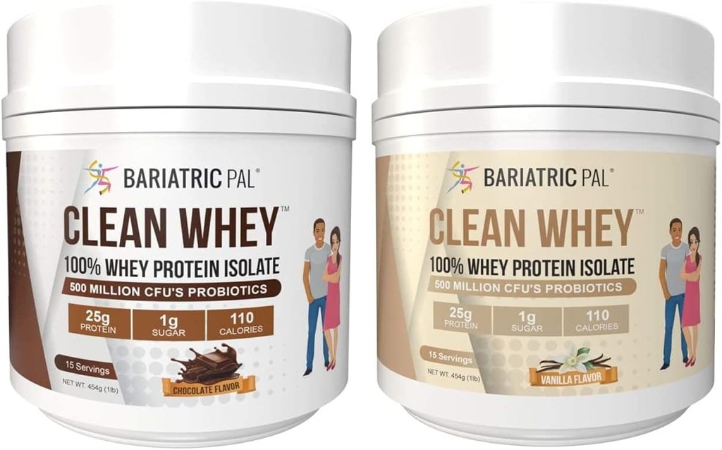 BariatricPal Clean Whey Protein (25g) with Progories - Chocolate & Vanilla Variety Pack