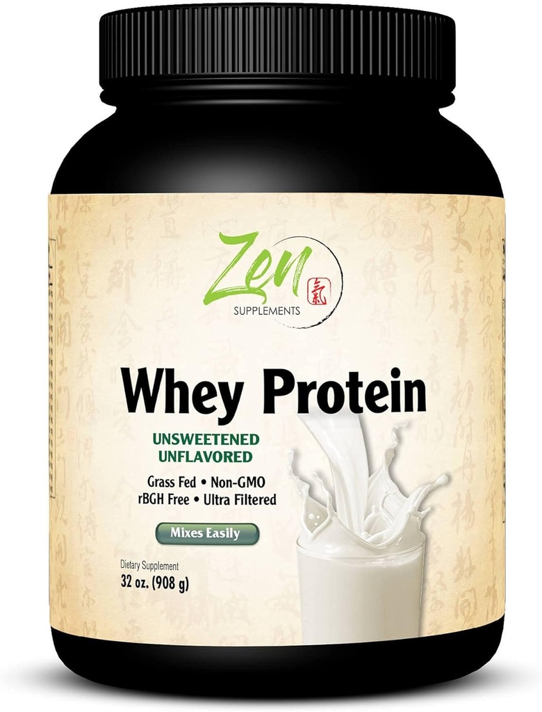Suplemen Zen - Organik Grass Fed Protein 19g Per Serving Keto Friendly - Unflashored 32 Oz- Powder