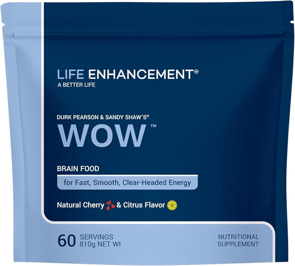 Hidup Enhancement Wow Powder Minuman dengan B12, Niacin, Caffeine, Taurine, Phenylalanine, Vitamin C, & More Multivitamin - Anti Aging Powder dengan Lower-Calorie Brain Boost - 60 Servings