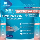 HydroMATE Electrolyte Powder Peach Tea Hidration Packet Rendah Sugar 16 Count