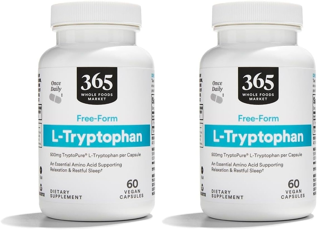 365 oleh Whole Foods Market, L- Tryptophan, 60 Veggie Capsules (Paket 2)