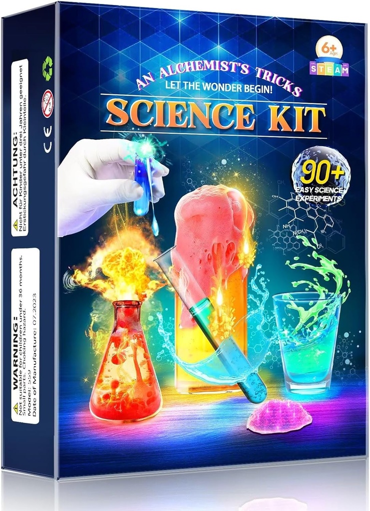 Jurus Sains untuk Anak Umur 4-12, Mainan Stem dengan 90 Ilmu Percobaan, Proyek Steam Belajar Hadiah Mainan untuk Natal & Ulang Tahun, Aktivitas Kimia Set untuk 4 + Tahun Old Boys Girls
