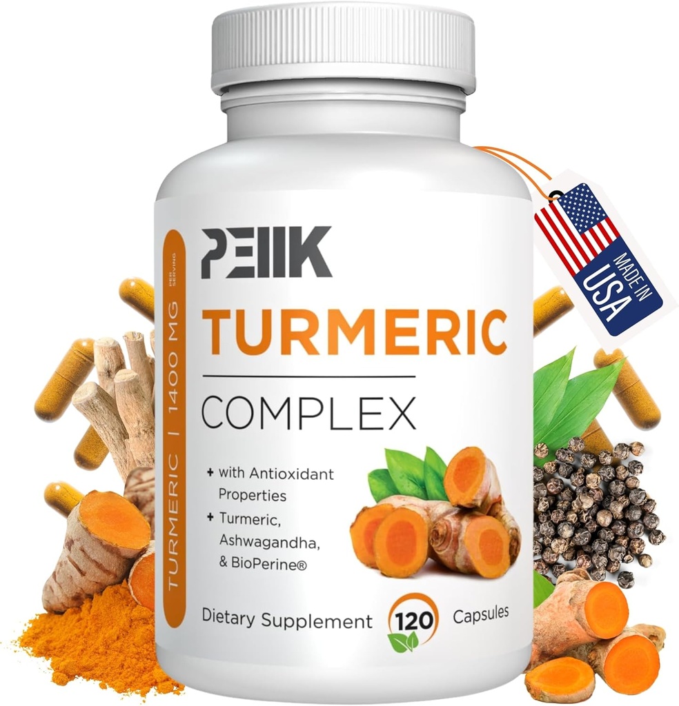 Turmeric Curcumin with Black Pepper & Ashwagandha - High Absorpsi Ultra Power Turmeriic Suplement with 95% Curcuminoid, BioPerine & Ashwagandha - Turmeric Capsules for Joint 120 Capsules