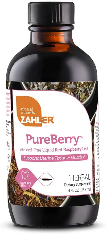 Zahler PureBerry, Liquid Red Raspberry Leaf Suplement yang Strengthens Uterine dan Muscles, All Natural Liquid Formula Yang Promopes Uterine Kesehatan, Cerdened Kosher, 4oz