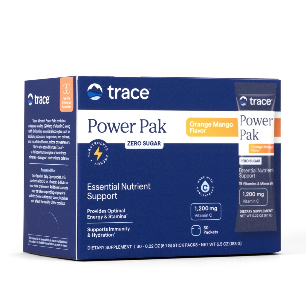 Telusuri Tenaga Mineral Pak Multivitamin dan Paket Multimineral - Dukungan Elektrolite - 1200 mg Vitamin C Plus 70 Sugar Free - Jeruk Mango Flavor - 30 Paket