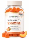 Sugar Free Vitamin D3 K2 Gummies - Vitamin D3 Gummies 5000 IU + K2 MK7 80 mcg, K2 D3 Vitamin Pertumbuhan, Vitamin D K2 untuk Bones, Imune, Heart, Mood, Bebas Glten- Free, Nun-GMO, Natural Peach Flavor