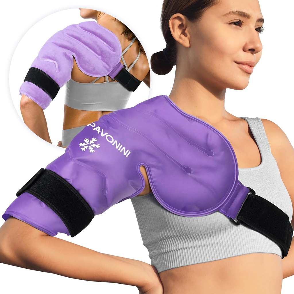 KingPavonini Pack Ice Rotator Cuff Cold Therapy, Mengaktifkan kembali paket Es Gel untuk Injuries Baht, Relief Sakit, Pembengkakan, Operasi Shoulders, Tendonitis, Bursitis, Purple, Ukuran Medium