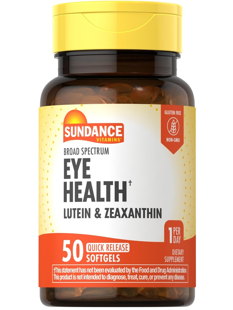 Sundance Lutein dan Hobxanthin Supplement: 124; 50 Softgeels 124; untuk Eye Health Health 124; Non-GMO dan Gluten Free Formula