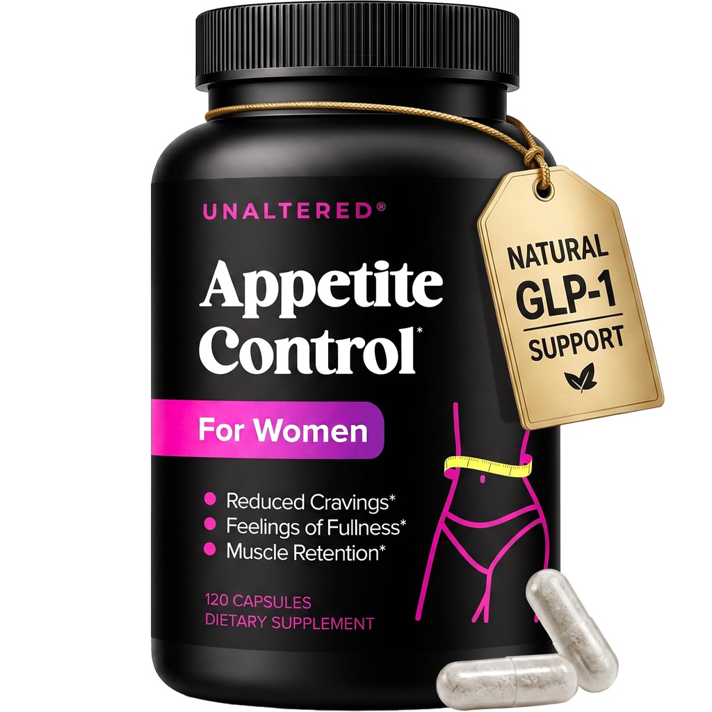 UnalterED Appetite Suppresan for Women - Helping Manage Crauges, Promotes Fullness, & Support Weight Los - Natural Dietary Suplemen dengan Chromium Picolinate & Glucomannan - 120 Vegan Capsules