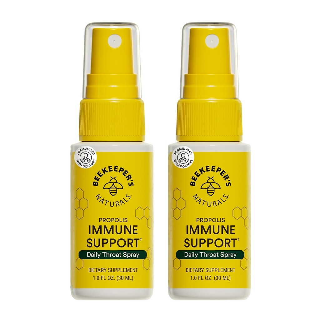 Beekeeper Propolis Throat Spray, Natural Immune Support & Sore Throat Relief