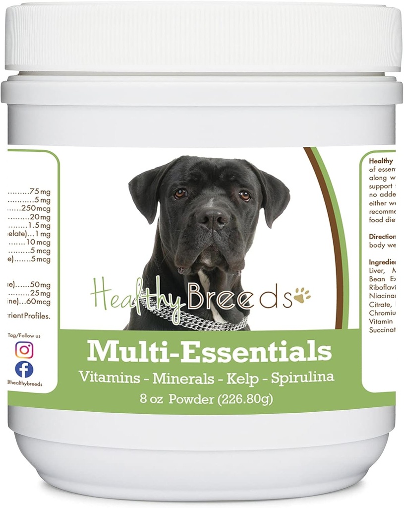 Sehat Breeds Cane Corso Multi- Essentials Powder untuk Dogs - sebuah Ideal Suplemen Vitamin, Mineware & Antioksidants untuk Dog Anda - 8 oz