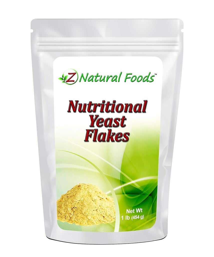 Premium Nutration Yeast Flakes - Dibangun dengan B Complex Vitamin - Delicious Cheesy Taste - Gluten Free, Non GMO, Vegan - Fiber Protein Sempurna Untuk Diet Vegetarian - 1 lb