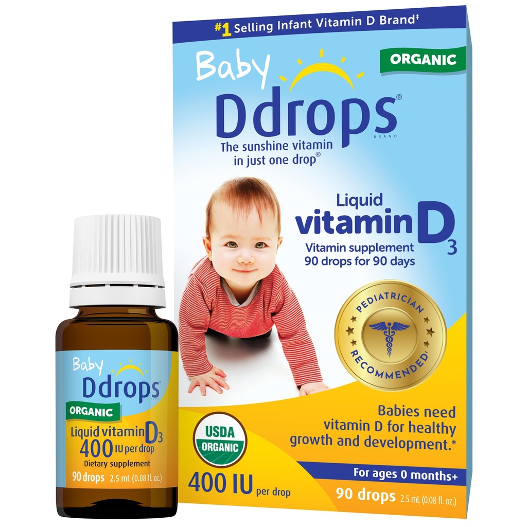 Ddrops Baby 400 IU, Vitamin D, 90 Drops 2.5mL (0.08 Fl.