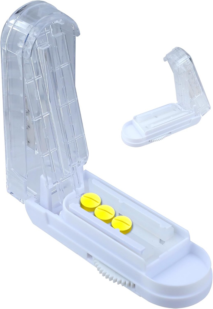 Adjustable Pill Cutter Splitter untuk Pil Kecil dan Kecil, Pil Larger, Pill Splitter dengan Perangkat Cinter Accurately Cuts Multiple Pills suatu waktu, Tablet Cutter dengan Tersembunyi Sharp Blade