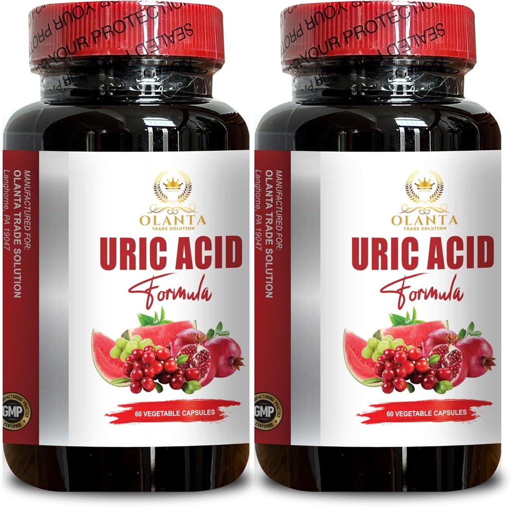 Unik Acid Acic Formula - Bantuan Retensi Air, Kapsul Air Away, Pil Diuretik untuk Retention Air, Solusi Acid Urat, Milk Thistle - 2 Botol