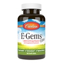 Carlson - E- Gems Elite, 1000 IU (670 mg) Vitamin E dengan Tocosherols dan Tocotrienol, Optimal Wellness, 60 Softgels