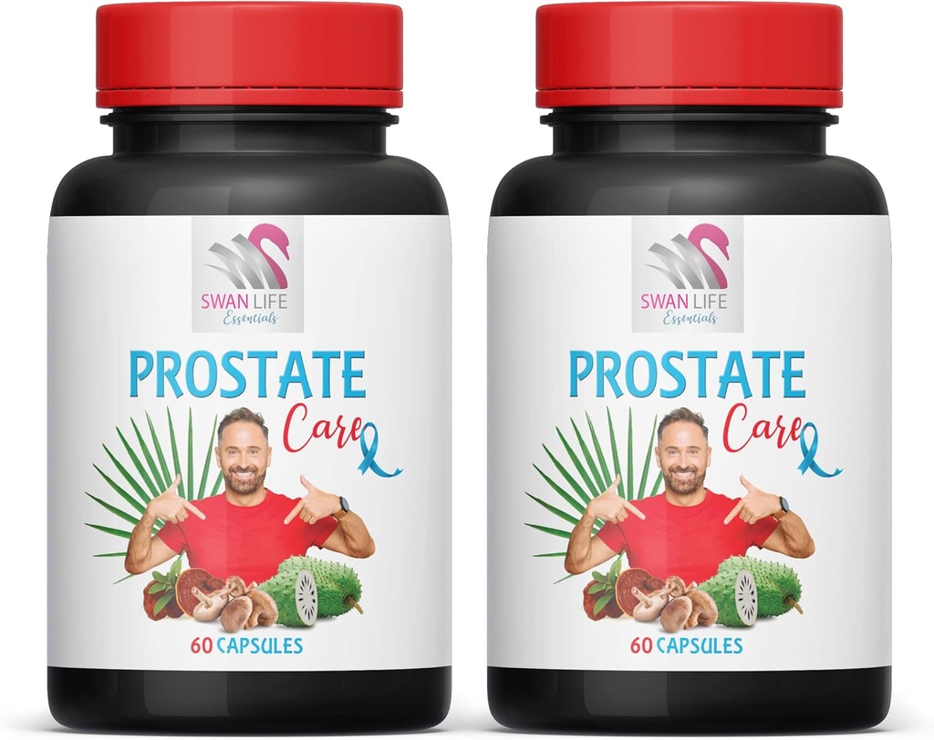 Saw Palmetto Supplement - Prostate Dups - Natural Ingreations, Saw Palmetto, Stinging Nettle Leaf, Maitake Mushroom, Reishi, Shiitake, Prostate Support Suplemen untuk Pria, 2 Botol 120 Caps