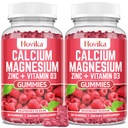 Kalsium Magnesium Zinc Gummies dengan Potasium Vitamin C, B6, D3, K2 - Kalsium untuk Perempuan & Pria - Calcium Magnesium Zinc Multi Vitamin Tambahan untuk Tulang, Otot, Gigi, Tenang, Mood - 2 Paket - 60 Cts