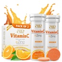 SIGNIFY NATURE Vitamin C 1000mg Effervescent Tablet - Impolemune Dukung VIT C dengan suplemen Zinc - Sugar- Free ForVegan Formula 124; Dissolvable Vitamin C Tablet - Air Soluble Fizzy Elixir - 20CT