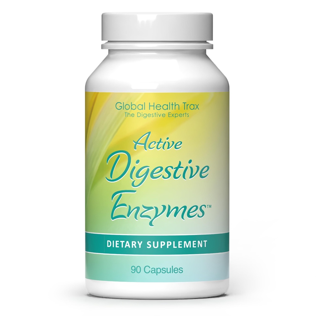 Global Health Trax - Active Digetical Enzymes Supplement, 90 Capsules - Dukungan Digetimate Comprehensive dengan Enzymes ke Diboserous Ditrable Provious for Men and Women