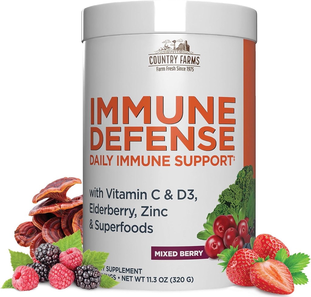 Negara-negara mencoba Superfood Pertahanan Imune, Suplemen Dukungan Imune, Vitamin C dengan Elderberry hitam, Echinacea, Turmeric, Supports Hidration, dengan Propoir dan Pregren, Berry Flavor, 40 Servis