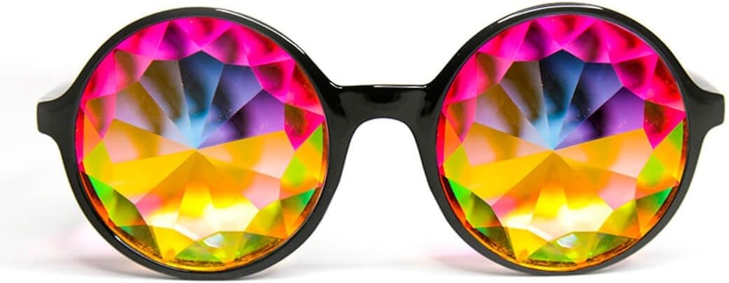 GloFX Xtra Lite Kaleidoscope Glasses 124; Glassiber Glass Crystal EDM Festival Diffraction Glasses