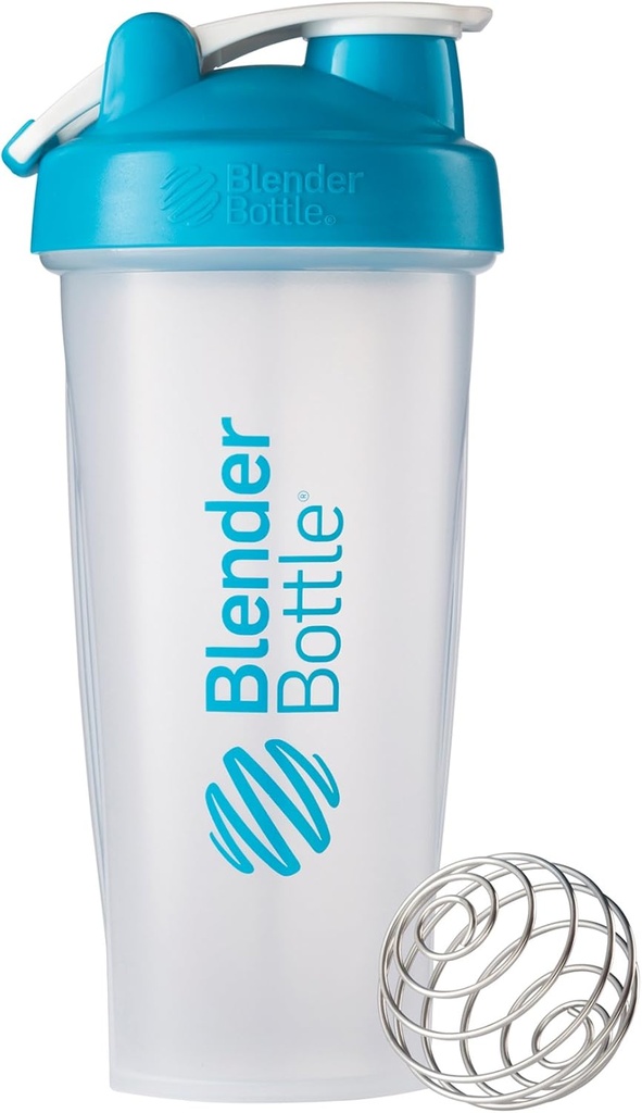 BlenderBottle Classic Loop Top Shake Bottle, 28- Ounce, Clear / Aqua