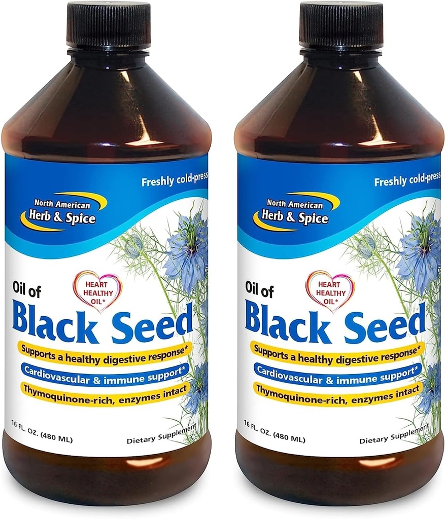 Amerika Utara HERB & SPICE Minyak Benih Hitam - 16 fl oz, Paket 2 - Digetical & Imune Dukungan - Non-GMO - 192 Total Servis