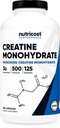 Nutricost Micronized Creatine Monohydrate 3000mg 500 Capsules, 125 Pelayan, 750mg Creatine Monohydrate Per Capsule