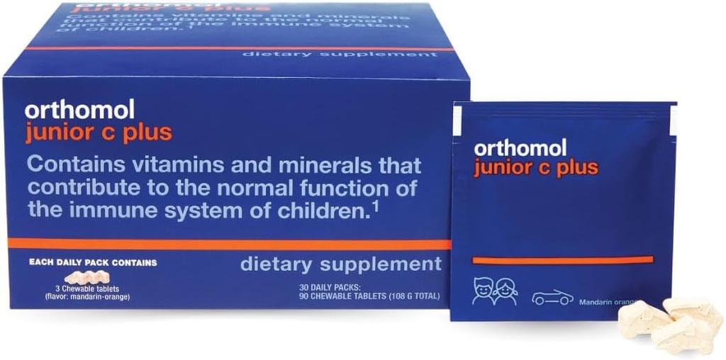 Orthomol Immun Junior C Plus, Kid 's Multivitamin, Tangerine Flavor, 30- Day Suppply
