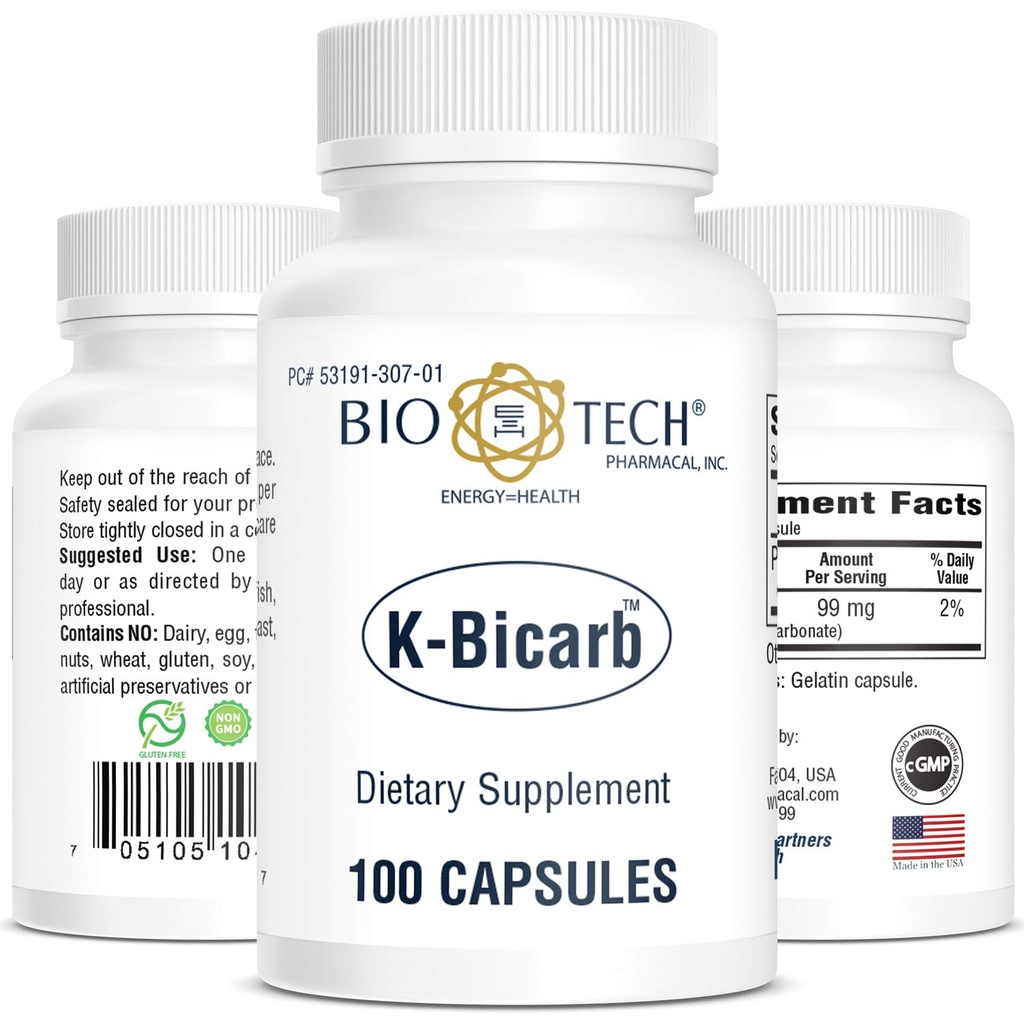 Bio- Tech Pharmacal Potasium Tambahan Diet (K- Bicarb, 100 Cacah)